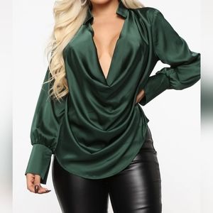 Touch By Touch Satin Top - HunterSize: L